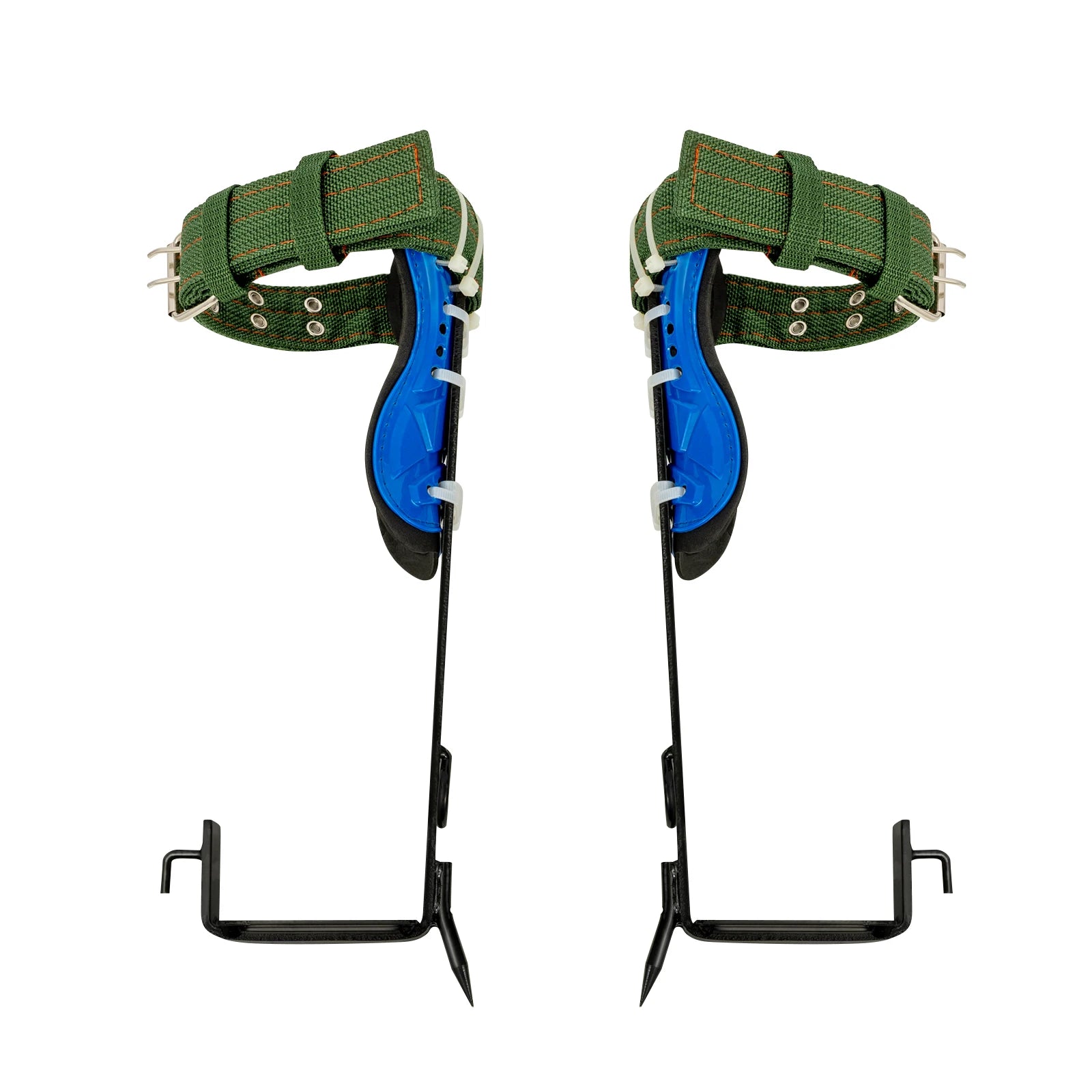 Tree Climbing Tools with Safety Belt 2M Rope 45# Steel Wide Foot Pedal Comfortable Kit for Fruit Picking, Jungle Survival, Black