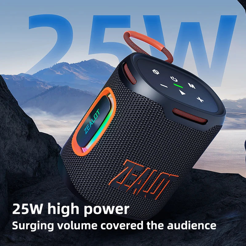 S122 25W Wireless Bluetooth Speaker Outdoor Portable Mini Waterproof Speaker with Light 6000mAh Battery Bass Boost for Outdoor