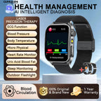 2026 New Health Smart Watch Laser Therapy Reduce Three Highs Blood Oxygen Pressure Uric Acid Blood Lipid ECG Smartwatch For Man