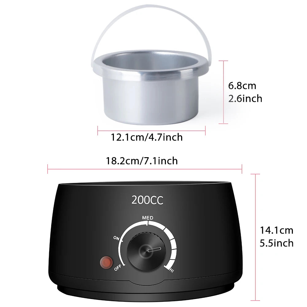 200CC Wax Heater Warmer Hair Removal Machine For Hand Foot Body SPA Epilator Paraffin Wax Pot +Wax Beans + Wood Sticks
