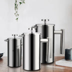 1.5L Coffee Maker French Press Stainless Steel Espresso Coffee Machine French Press Double-Wall Insulated Coffee Tea Maker Pot