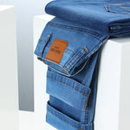 Man Pants Office Business Jeans Men Classic Blue Black Cotton Stretch Straight Denim Pants Male Brand Trousers