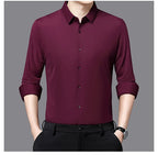 Premium Men's Ultra-Stretch Shirt - High-Quality Silky Business Formal Long-Sleeve Shirt for Social and Casual Wear