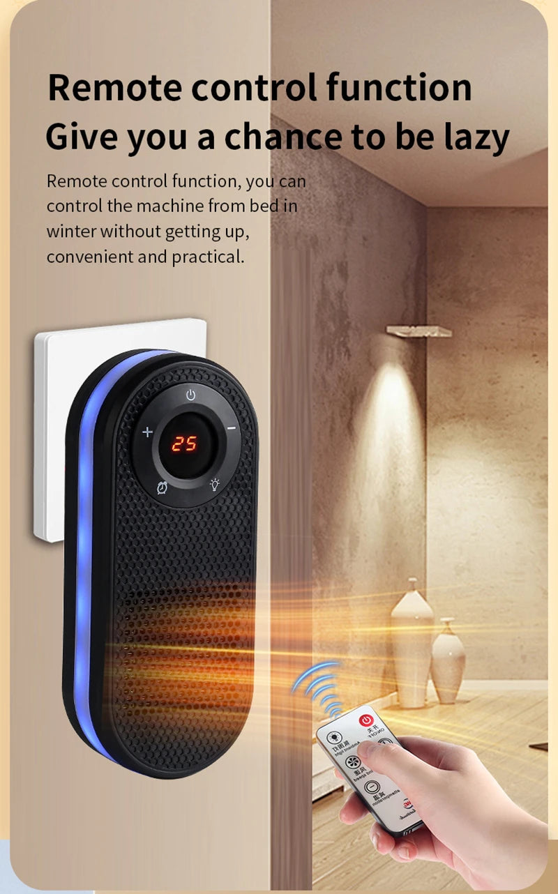 Small Wall Mounted Fast Heating Space Heater with Night Light & Overheat Protection for Home Office Bedroom Study 2026