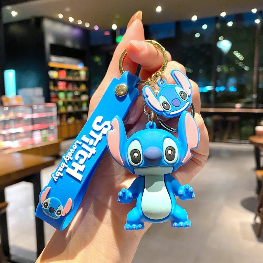 Brand New Red Stitch Keychain Bandai Stitch Figure Doll Keyring Bag Pendent Car Ornaments Key Accessories Kids Toy Xmas Gifts