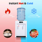 Electric Table Drinking Water Dispenser, Drinking Fountain, Office Cooler Home Hot/Cold Beverage Machine for 4.5-18.9L Buckets