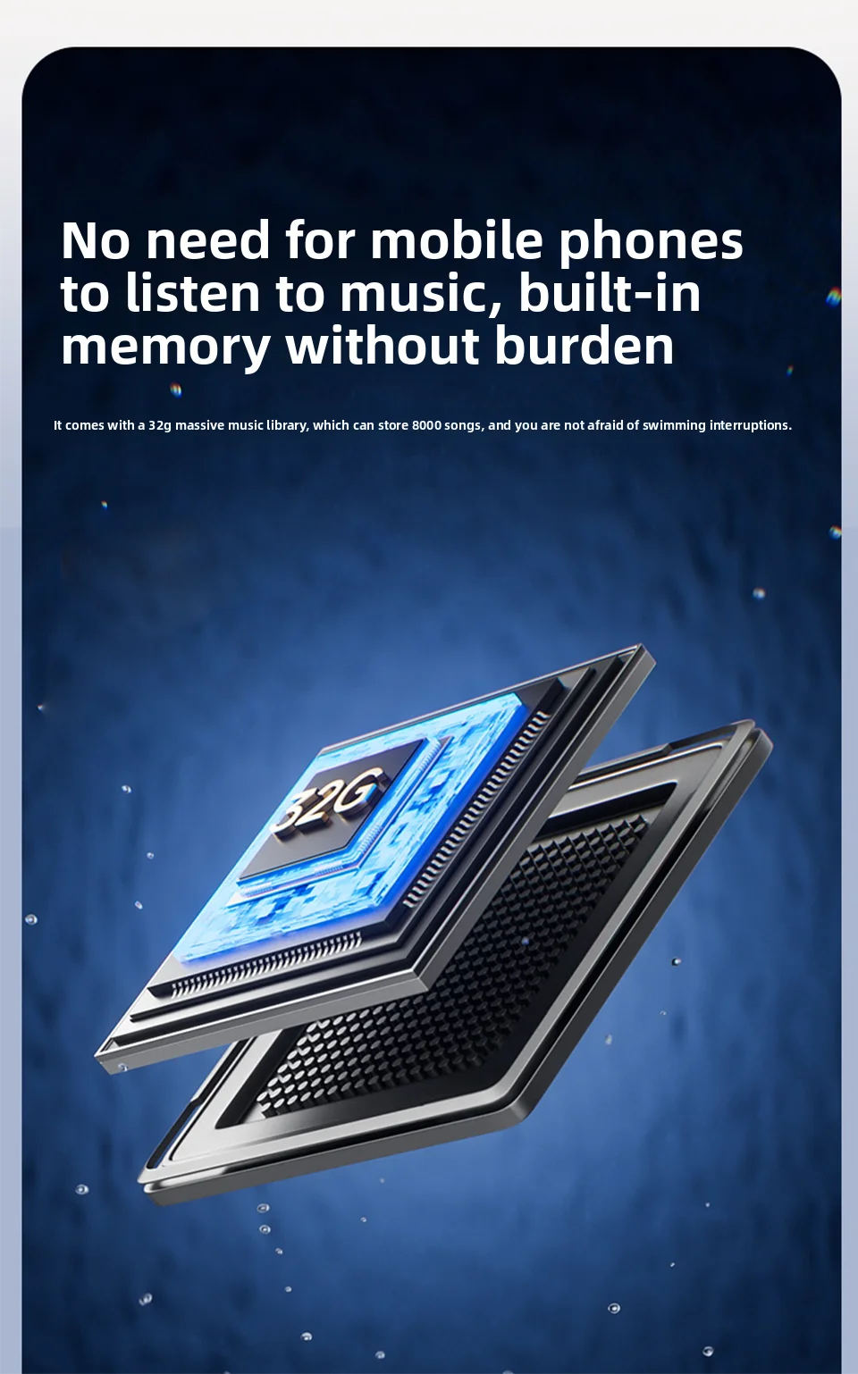 Sanag B33S Bone Conduction Bluetooth Earphones Open Ear IPX8 Swimming Headphones Choice 32GB Memory Wireless Headset MP3 Earbuds