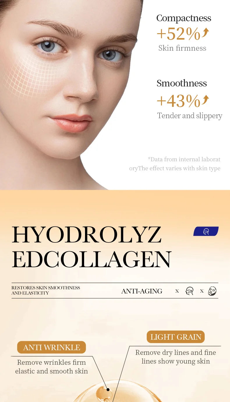 10PCS Collagen Anti Wrinkle Facial Mask Anti Aging Fade Fine Lines Firm Skin Moisturizing Brightening SkinCare Korean Cosmetics