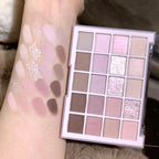DIKALU 20-Color Korean Low Saturation Eyeshadow Tray Matte Waterproof Brown Pink Eye Shadow Palette Long-lasting Daily Makeup