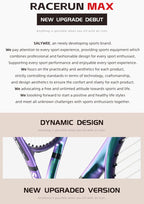 RaceRun-MAX Composite Carbon Tennis Racket, 295±10g Lightweight, 325mm Balance, One-Piece Stable Frame, 50-60lbs, for Advanced