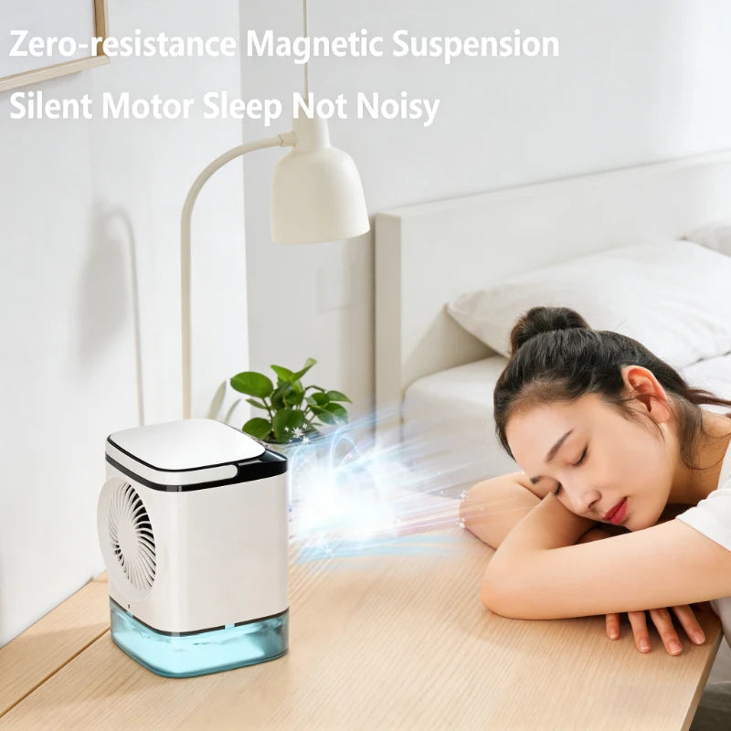 2026  Ultrasonic Mini Air Conditioner 3-Speed Portable Cooler with Colorful Light Humidifier Main image