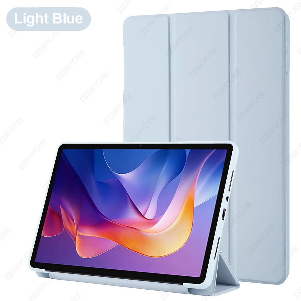 Silicone Case for Xiaomi Redmi Pad 2 11 Inch 2025, Ultra Thin Trifold Stand PU Leather Protective Cover, Auto Sleep / Wake