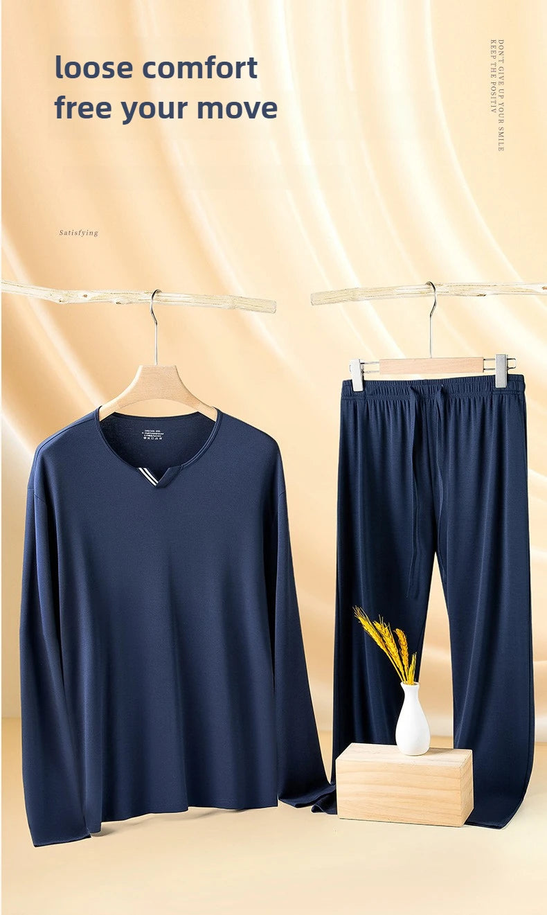 Men Pajamas Set Ultra Fine Tencel Modal Spring and Summer Comfort Loungwear Luxury Men Pajamas