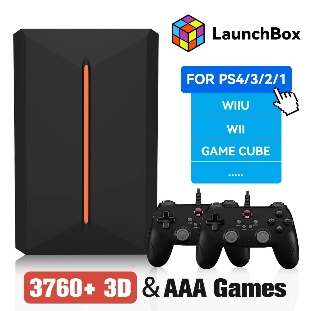 3760+ 3D/AAA Games for PS4/PS3/PS2/Switch/WII/WIIU/N64/DC etc Portable 500GB Launchbox External Gaming Hard Drive for Windows PC Main image