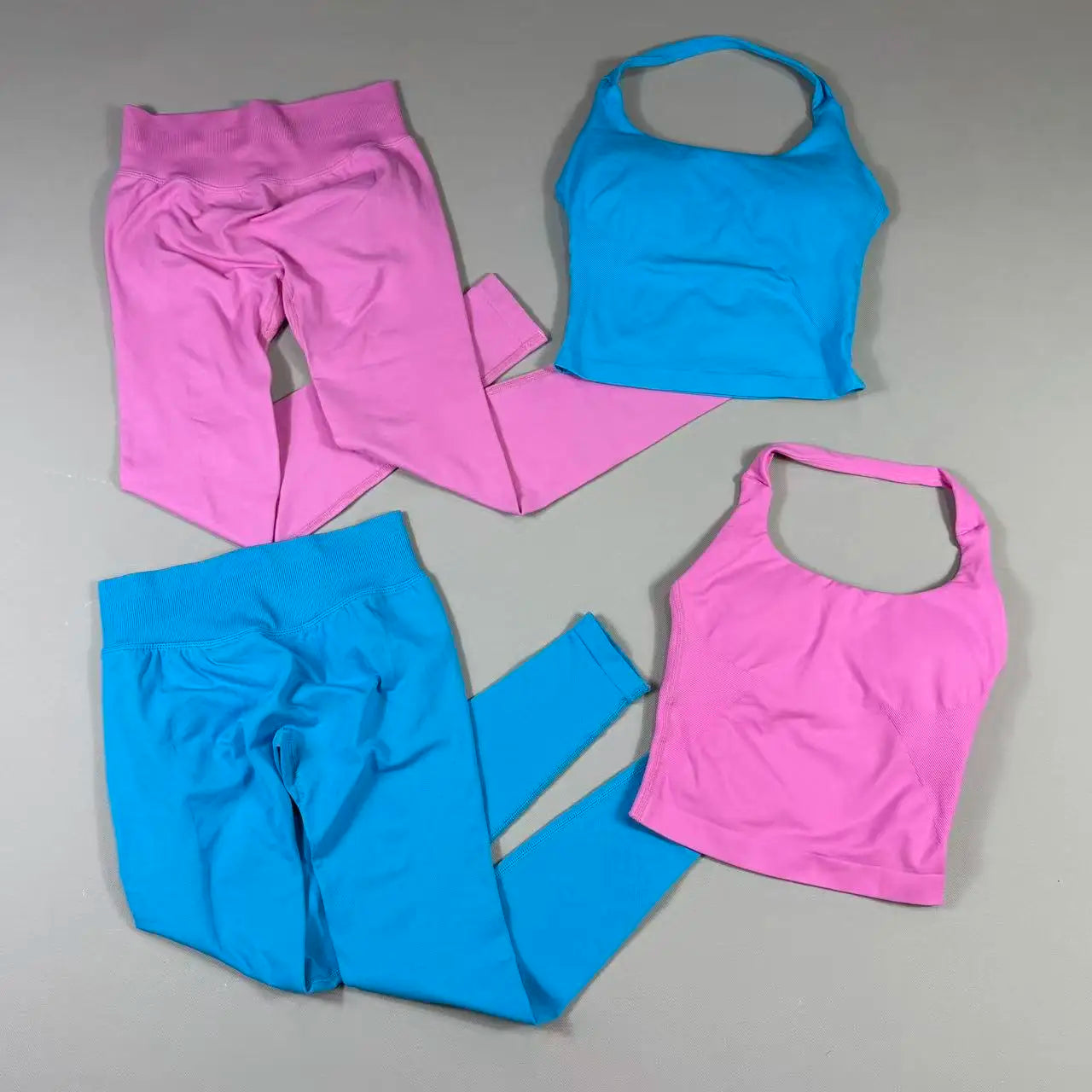 NO LOGO Yoga outfit sports Impact gym set Halter Top and leggings pant sets Backless halterneck High stretch sportswear Secondary image