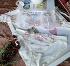 French Style Minimiser Bra Set | Big Size Unpadded Lace Half Cup, Large Cup Thin Anti-Sagging Sheer Lingerie Set BANERDANNI Bras