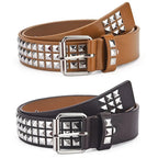 Fashion New Square Bead Rivet Belt Metal Pyramid Belt Men and Women Punk Hardware Jeans Belt Y2K Belt Designer Belt Women's Belt