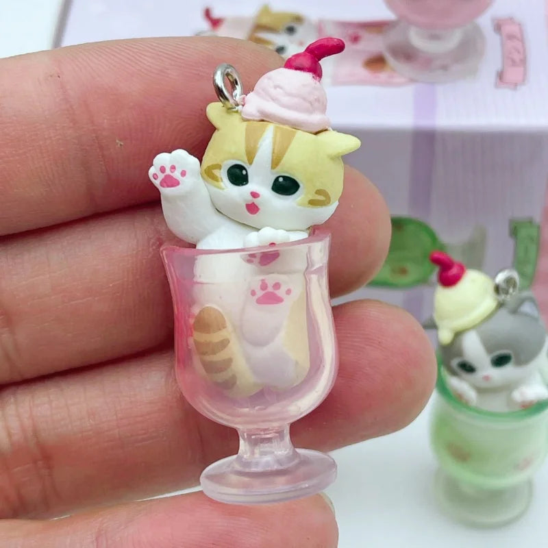 In Stock New Mofusand Cat Pudding Cold Drink Pendant Mini Figures Blind Box Anime Figures Ornaments Dolls Birthda Xmas Gifts Toy