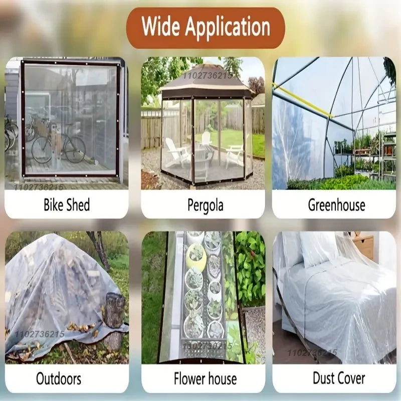 Transparent rainproof shading cloth tarpaulin Lightweight waterproof tarpaulin cover tarpaulin transparent rainproof cloth2X2m