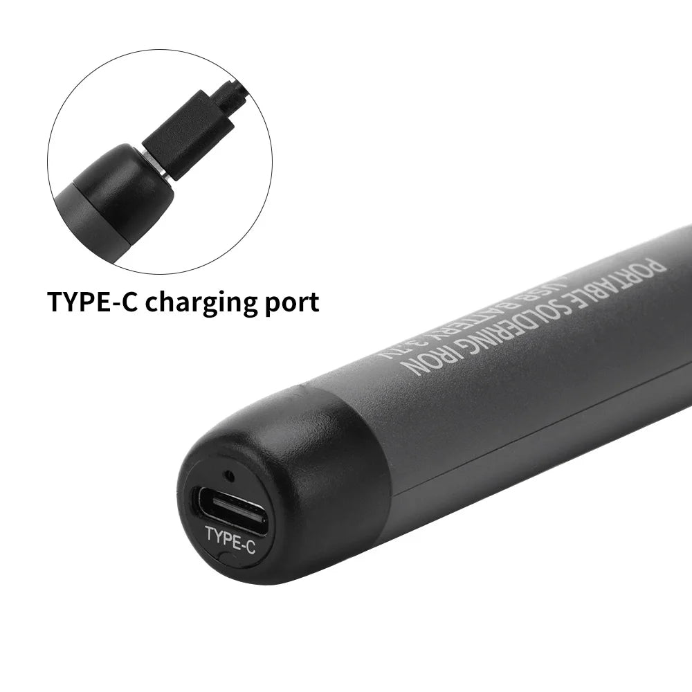 USB Soldering Iron Mini Small Soldering Iron Set Portable Household Type-C Interface 600mAh Battery Adjustable Temperature