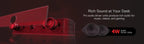 Redragon GS560 Adiemus RGB USB Desktop Soundbar, 2.0 Channel Computer Speaker with Dynamic Lighting Bar Audio-Light Sync/Display