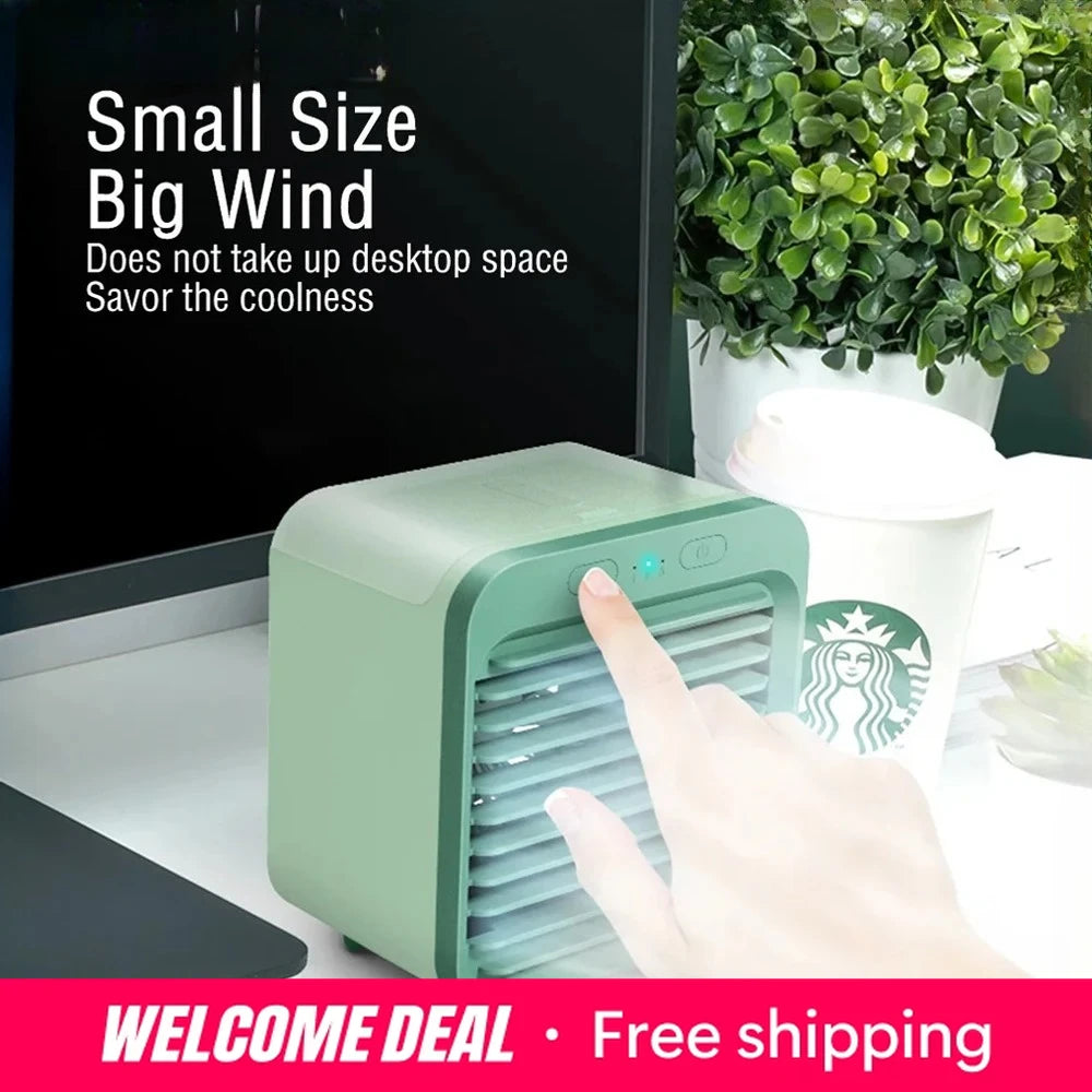 New Portable USB Chargeable Mini 3 Gear Air Conditioner Cooler Fan Air Conditioner Air Cooling Office Desktop Fan Main image