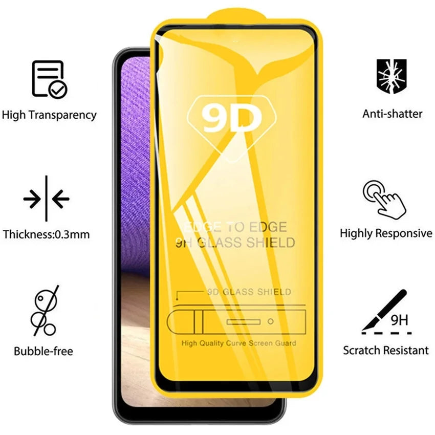 1-5PCS 9D Full Cover Tempered Glass For iPhone 17 16 15 11 12 13 14 Pro Max 16E Screen Protector For iPhone 13 Mini XR X XS Max
