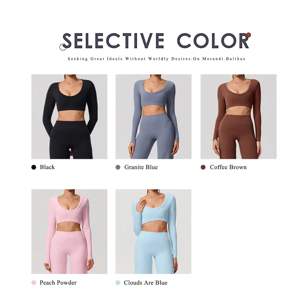 New Summer Women's Backless Long Sleeved Yoga Top Breathable Soft Sportswear for Gym Training Comfortable Fitness Clothing Woman