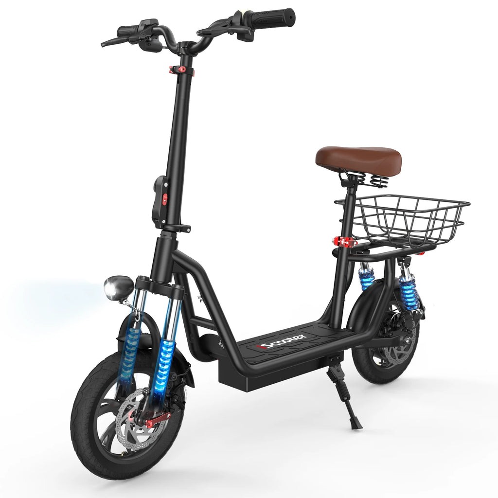 ISCOOTER i12 Adult Electric Scooter 500W Motor E- Scooter 36V7.5AH Battery Electric Scooter 12 Inch Road Tire Electric Scooter