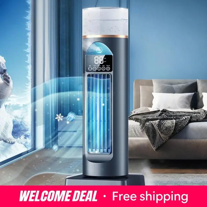 NEW Cold Air Fan Cool Air Fan Persona Air Conditioner Adjustable Speeds Humidifier Cool Gadgets with Timer & Remote
