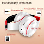 Best Headphones Wireless  Earphones with Microphone Digital Stereo Bluetooth Headset Card MP3 Player FM Radio Music for All