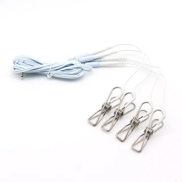 Electric Shock Nipple Clamps BDSM Bondage Labia Clip Clit/Penis Stimulator E-stim Massage Glove/Pad SM Roller Sex Toy For Couple