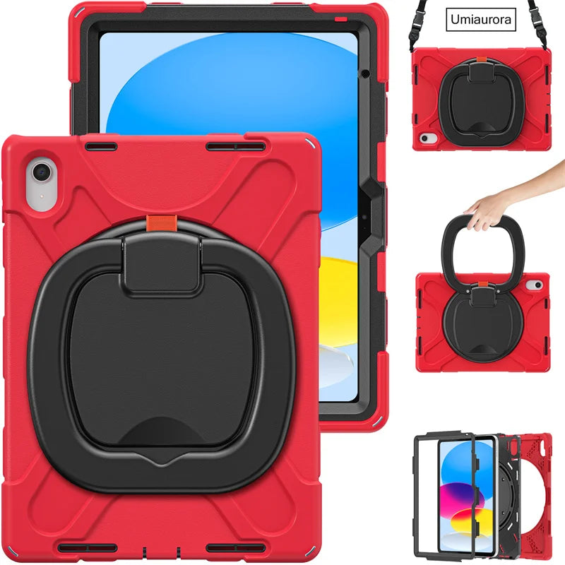 For IPad 7th 8th 9th 10.2 10th Gen Air 2 3 4 5 10.9 Mini 6 9.7 Pro 11 12.9 2022 Case Rotation Handle Stand Kids Shockproof Cover
