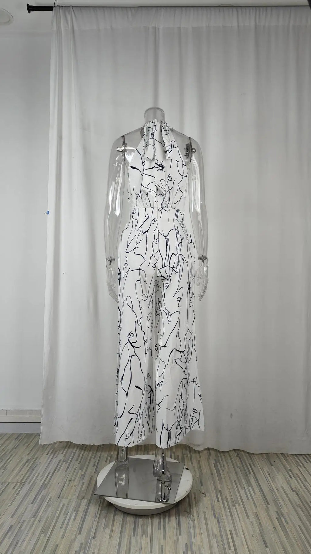 Sexy Sleeveless Jumpsuit Office Lady Spring Summer Fashion Casual Off Shoulder Print Jumpsuits For Women 2024 One Piece Rompers
