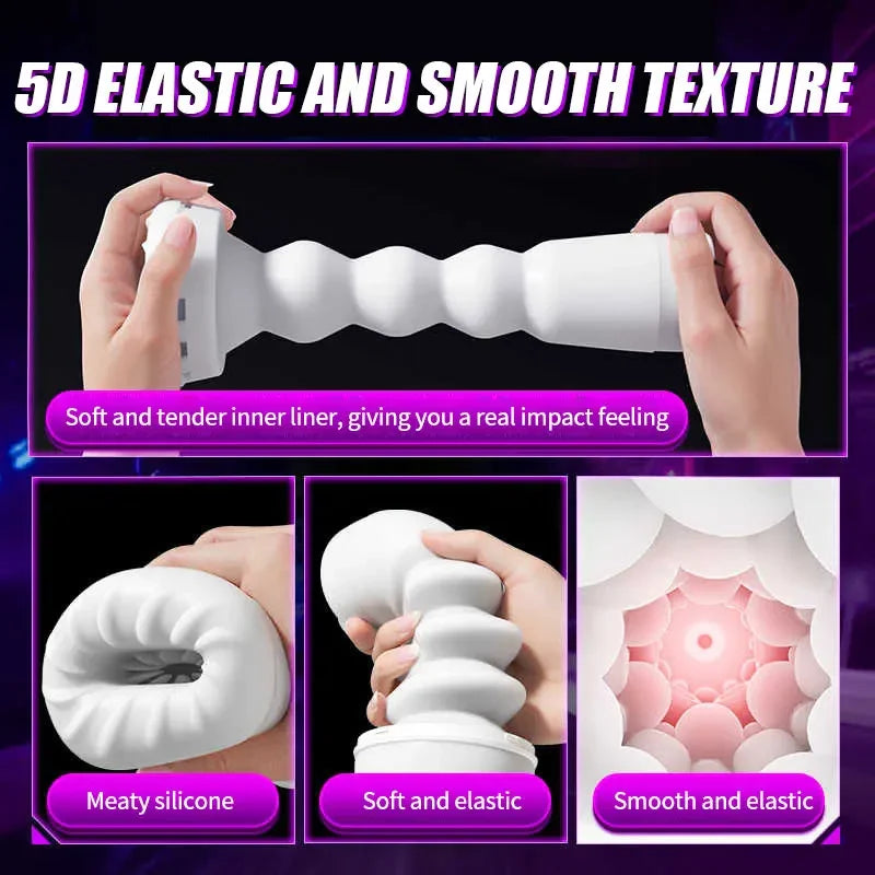 7 Thrusting & Vibrating Stimulation Modes Male Masturbator Cup Mens Realistic 3D Sleeve for Male Masturbation Penis Training 18+