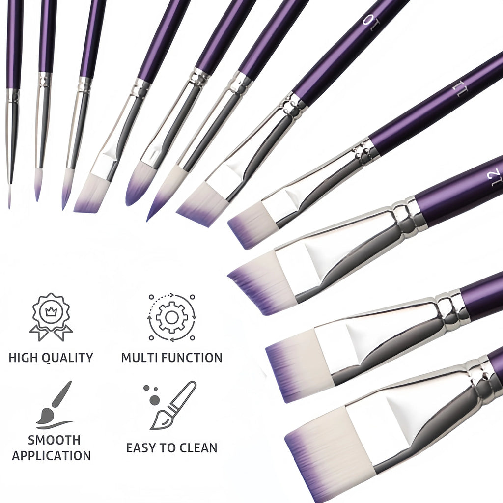 7/11pcs Professional painting brush set, wide and delicate brushes for artistic makeup and design, facial and body art brushes