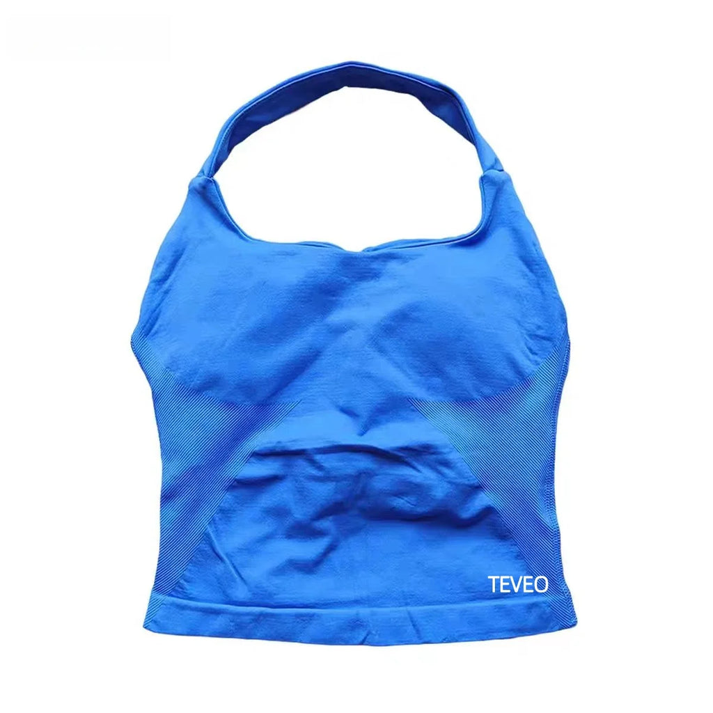 2025 TEVEO Nouveau Soutien-Gorge Elastique Haute Résistance Entièrement Licou Cou Nu Dos Nu Yoga Yoga Yoga