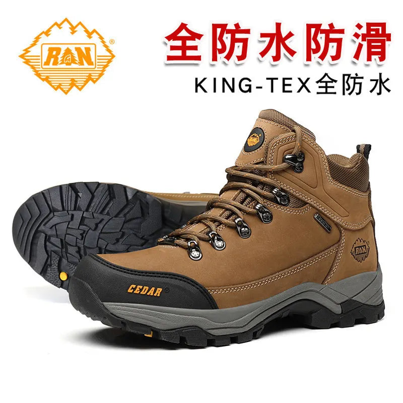 RAN Cow Leather Hiking Boots Men For men Outdoor Sport Walking Sneakers trekking Snow Shoes women Climbing Mountain Hunting boot