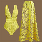 2Pcs Printed Swimsuit Women Sexy Swimwear New Bikini With Long Skirt Female Biquini Push Up Swim Suit Bodysuit Beachwear CoverUp