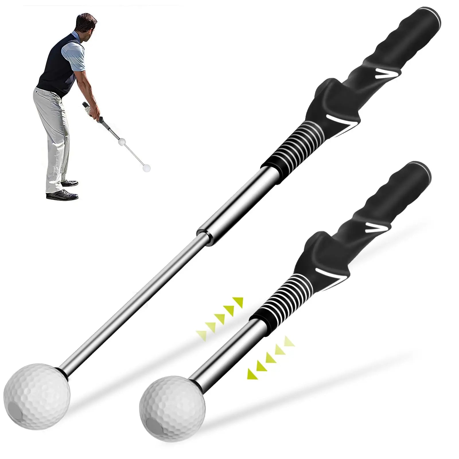 Golf Retractable Swing Trainer Golf Swing Retractable Stick Superior Golf Training Aid, Strength Training for Improved Shot Swin Main image