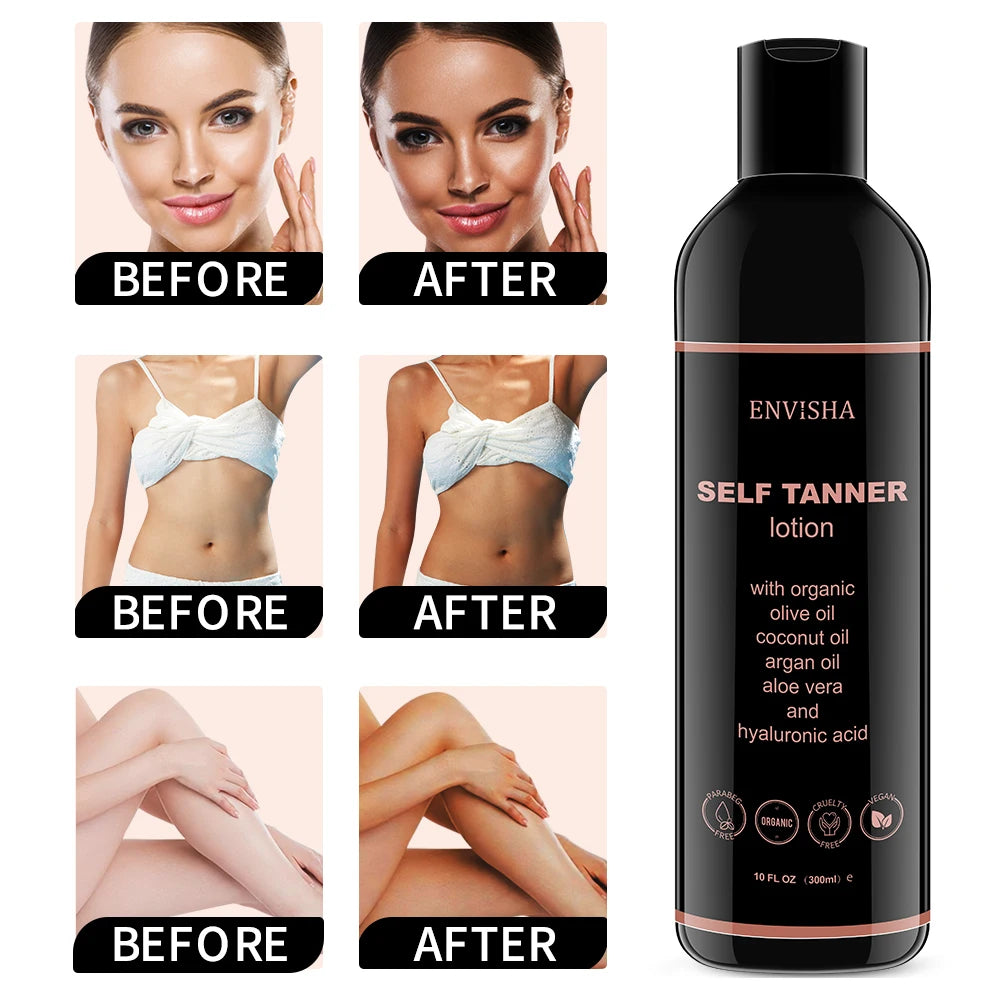 ENVISHA Makeup Foundation Body Skin Care Self Tanning Lotion Fast Face Tan Cream Moisturizing Bronzer Nourishing Facial Lotion Main image