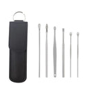 6pcs Stainless Steel Ear pick cleaning kit Clean your ear wax cleaner removal tool cleaner ear sticks Clean Tool Kit Care EBHL04