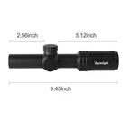 1-5X24 Tactical Optical Scope Red and Green Illuminated Reticle Hunting Scopes Compact Scope Sight