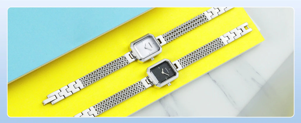 BERNY Square Women Wristwatch Luxury Fashion Quartz watches Minimalist Rectangle Mini Dial Stainless Steel Jewelry Women's Watch
