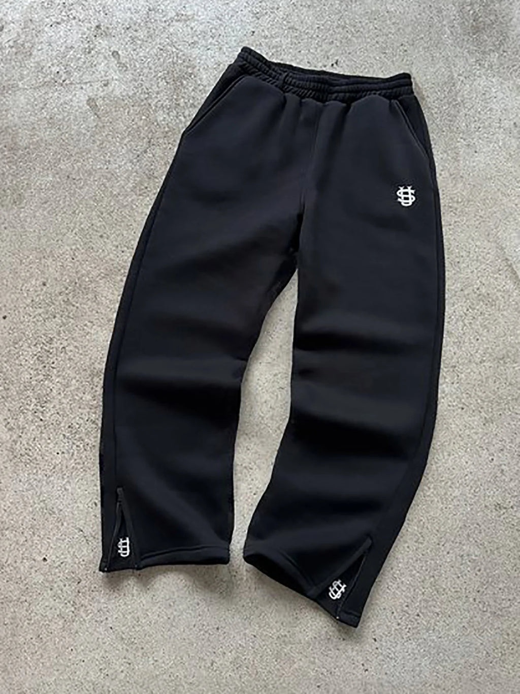 New Y2K Pants Personalized Pant Leg Zipper Embroidery Hip Hop Casual Joggers Men Pants Retro Straight Pants Tracksuit Streetwear