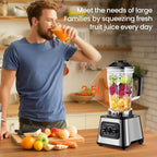 6000W Powerful Blender Mixer Juicer Smoothie Maker Table Blenders 2.5L Container Food Processor Blender Mixer for Ice Nut Fruit