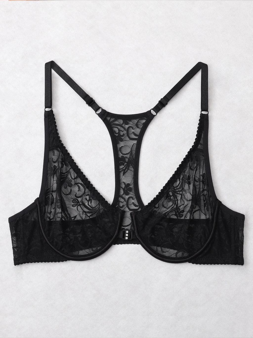 Front Button Women's Bra Lace Sheers Unpadded Sexy Lingerie BH Tops Flower knitting Brassiere Underwire Underwear Plus Size Bras