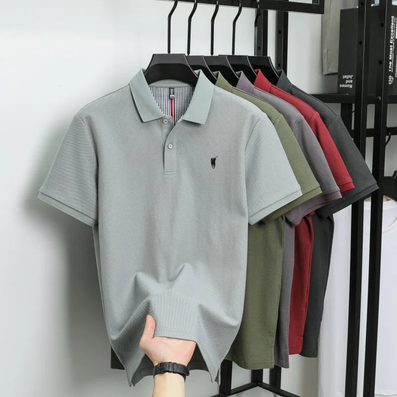 100% pure cotton short sleeved polo shirt high-end luxury brand fashion Paul Pony embroidery golf men's business casual T-shirt
