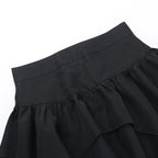Summer Fashion Short Skirts New Sexy Women Gothic Punk Irregular Skirts Solid Color Drawstring Tie-Up Ruched Ruffles Mini Skirt