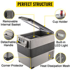 VEVOR 15L-55L portable small refrigerator car refrigerator car truck mini cooler, suitable for driving, traveling, and home use